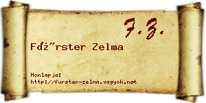 Fürster Zelma névjegykártya